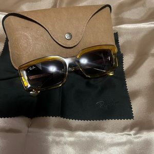 Ray bans transparent yellow sunglasses with violet color lenses